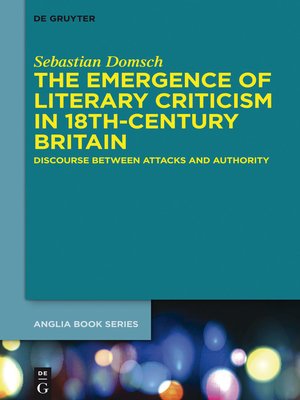 cover image of The Emergence of Literary Criticism in 18th-Century Britain